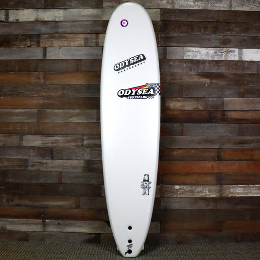 Catch Surf Odysea Plank Single Fin 8'0 x 23 x 3 ⅜ Surfboard - White/Checkers