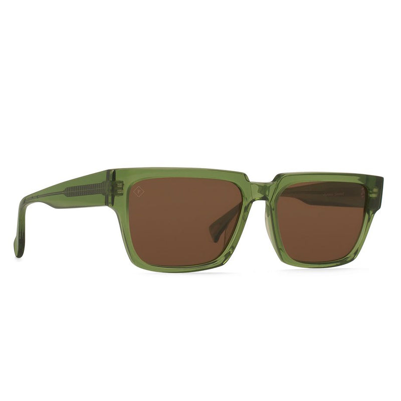Load image into Gallery viewer, Raen Rhames Polarized Sunglasses - Chartreuse/Vibrant Brown - Side Angle
