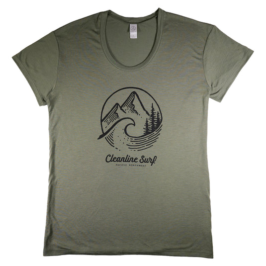 Cleanline Women's Pacific Northwest Slouchy T-Shirt - Army Green