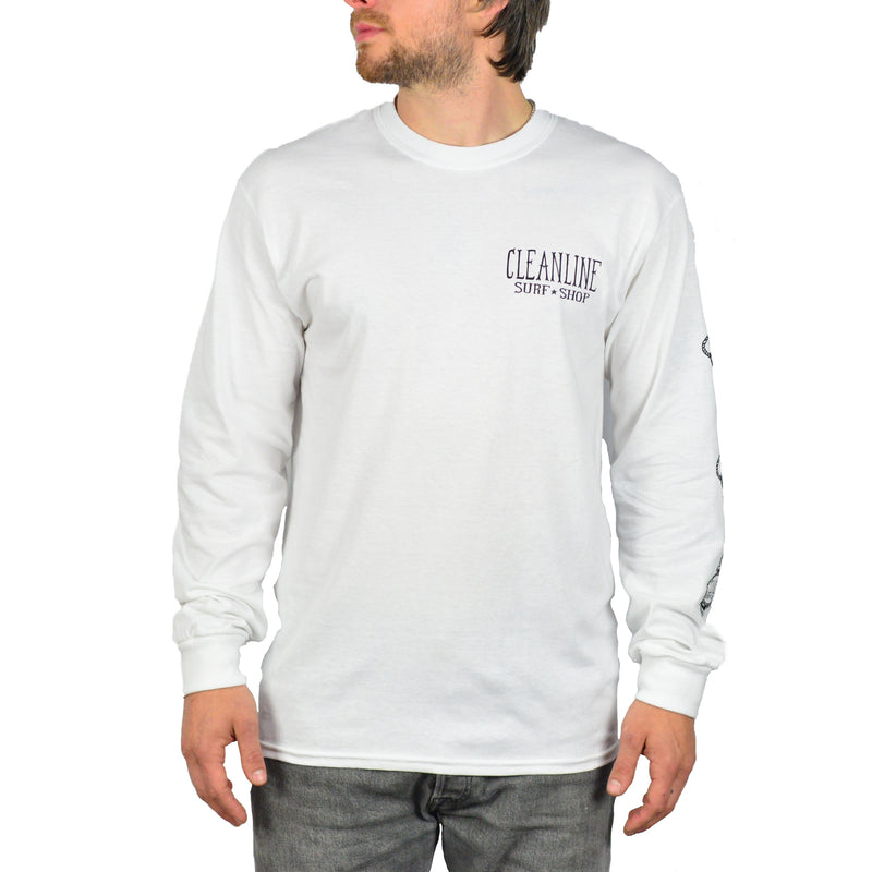 Load image into Gallery viewer, Cleanline Anchor 2.0 Long Sleeve T-Shirt - White
