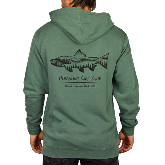 Cleanline Salmon Pullover Hoodie - Pigment Alpine Green