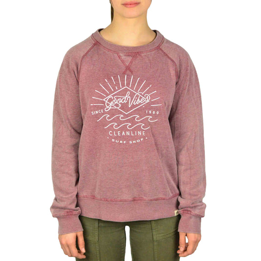 Cleanline Women's Good Vibes Sweatshirt - Cranberry