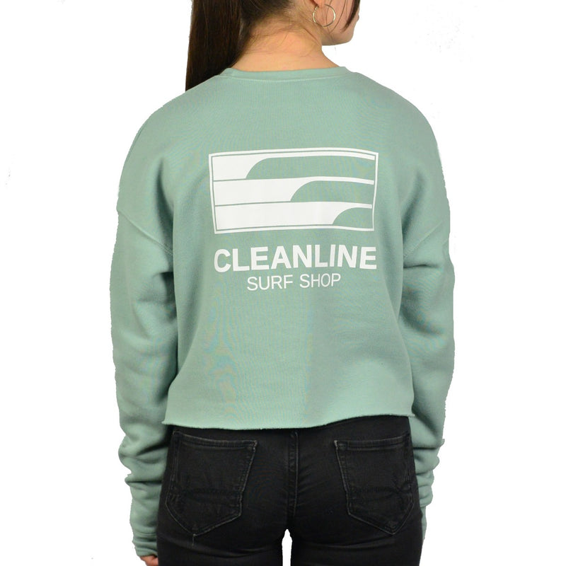 Load image into Gallery viewer, Cleanline Women&#39;s Lines Cropped Sweatshirt
