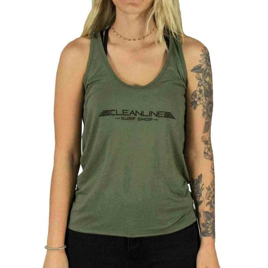 Cleanline Women's Wings Tank Top - Army Green