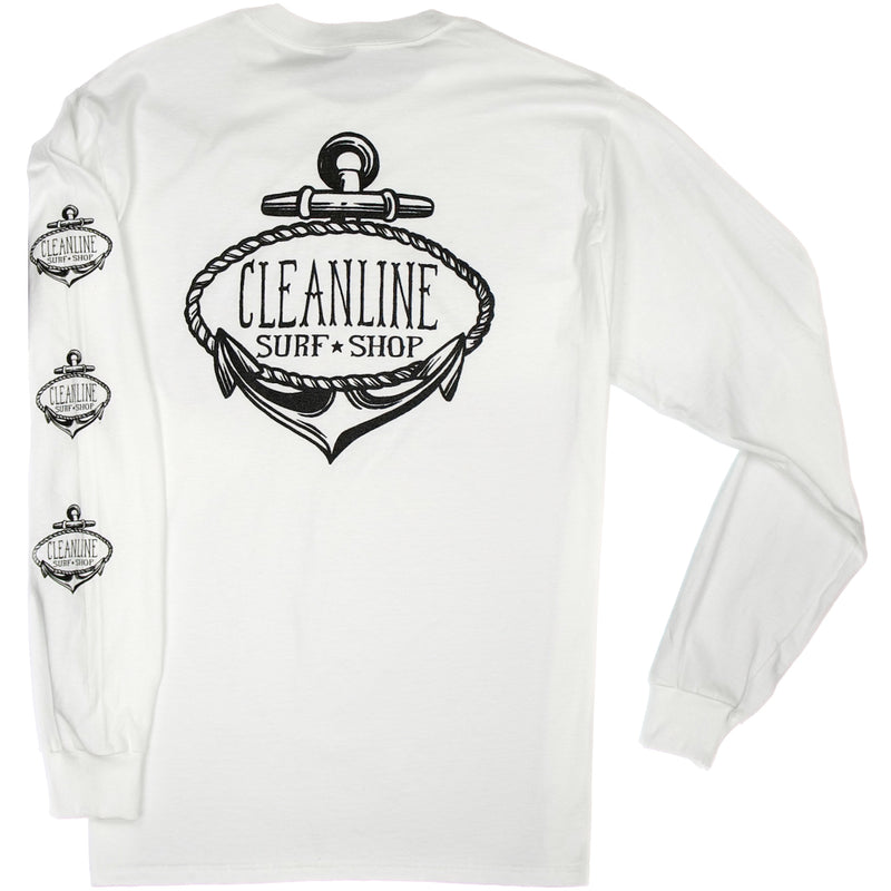 Load image into Gallery viewer, Cleanline Anchor 2.0 Long Sleeve T-Shirt - White
