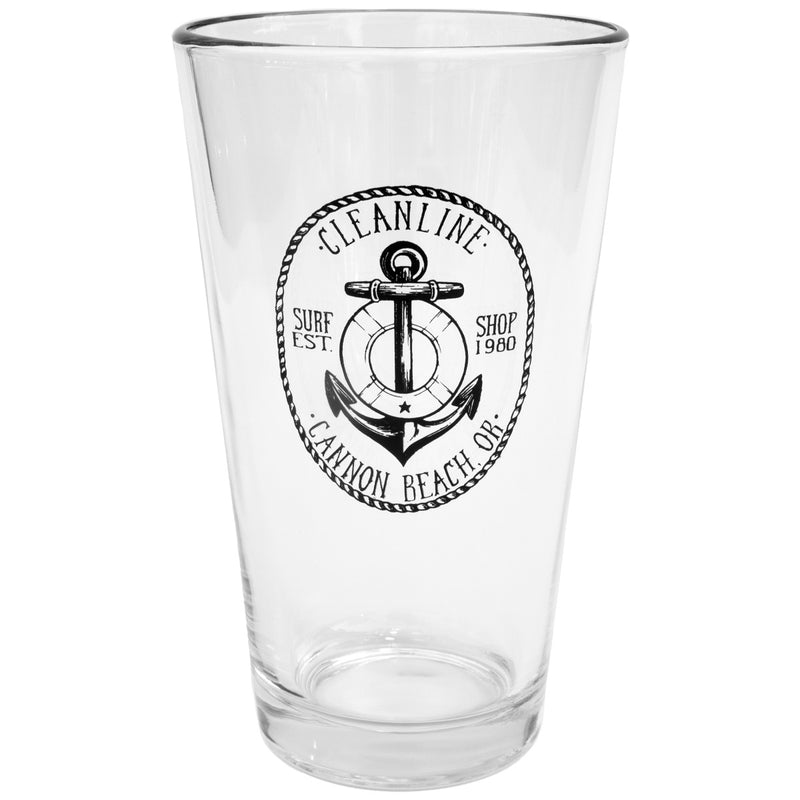 Load image into Gallery viewer, Cleanline Surf Anchor 16 oz. Pint Glass

