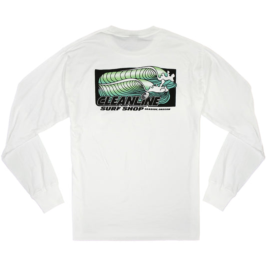 Cleanline Retro Wave Long Sleeve T-Shirt - White