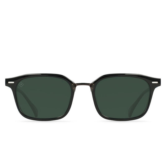 Raen Bastien Polarized Sunglasses - Crystal Black/Green - front