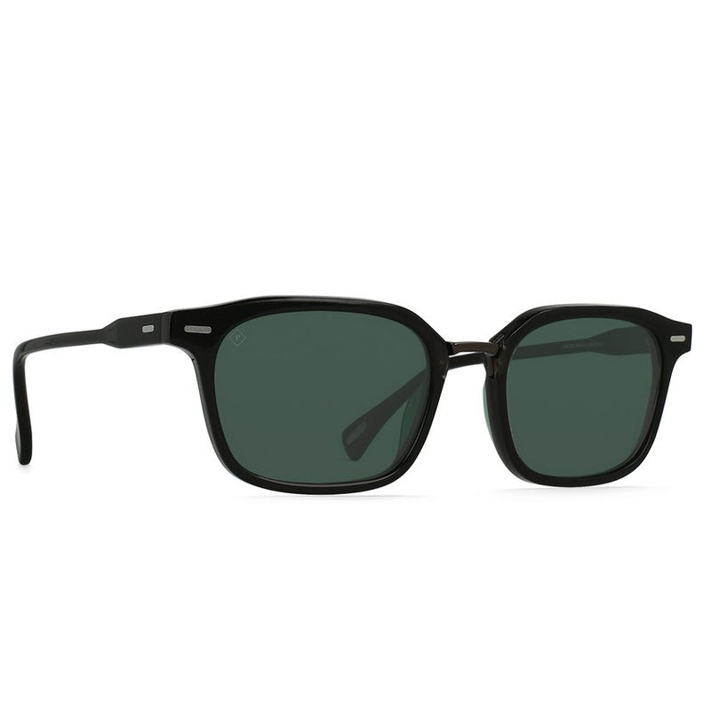 Load image into Gallery viewer, Raen Bastien Polarized Sunglasses - Crystal Black/Green - Side Angle
