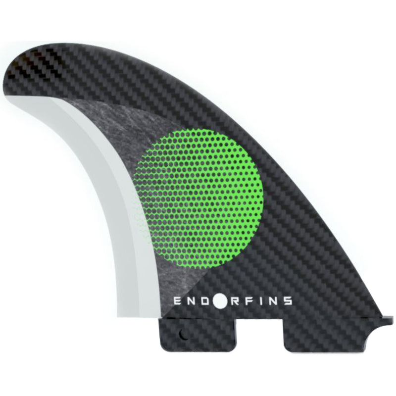 Load image into Gallery viewer, Endorfins KS1 Grom FCS II Tri Fin Set - Small - Black/Green
