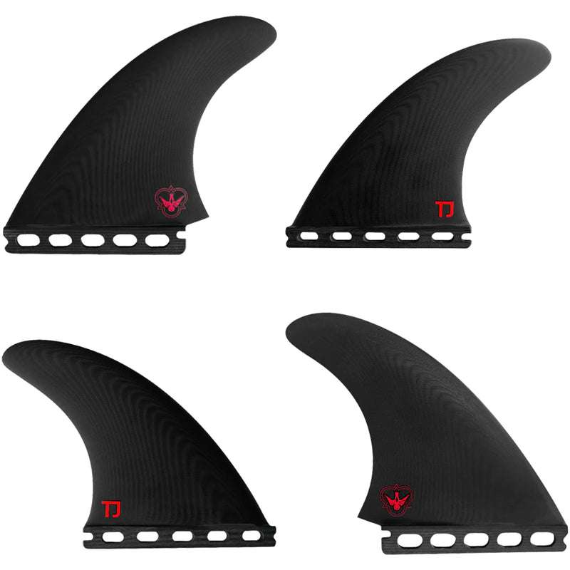 Load image into Gallery viewer, Flying Diamonds Taylor Jensen Single Tab Quad Fin Set 4
