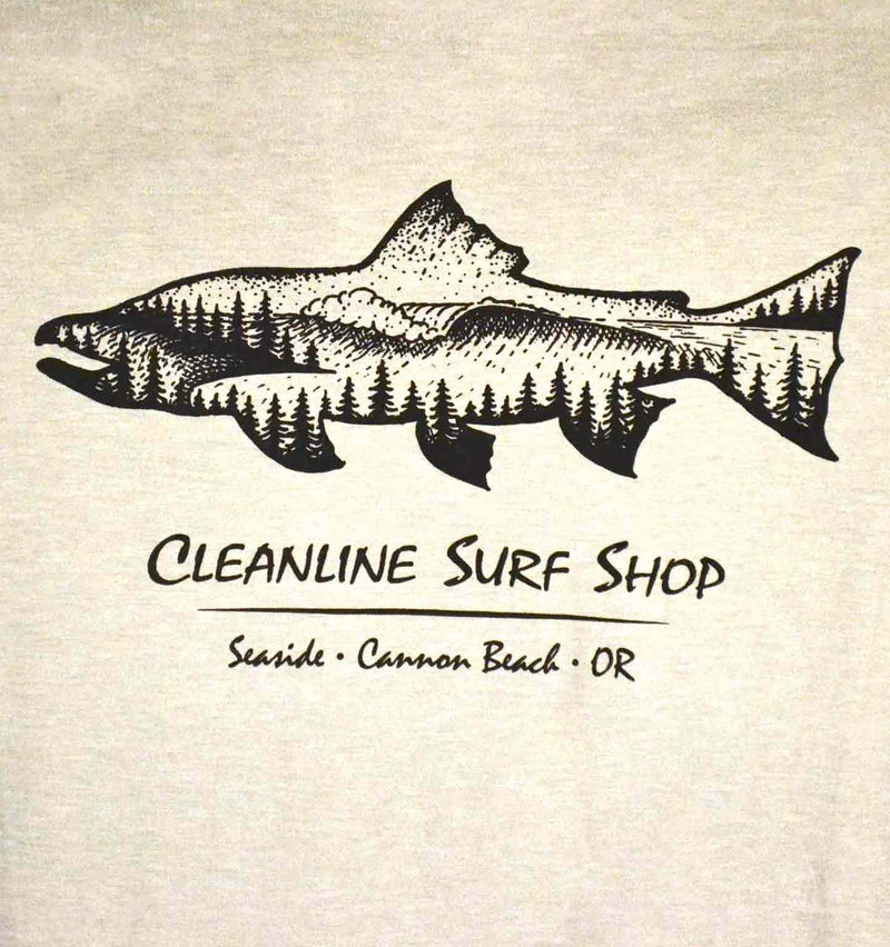 Load image into Gallery viewer, Cleanline Salmon T-Shirt - Heather Stone
