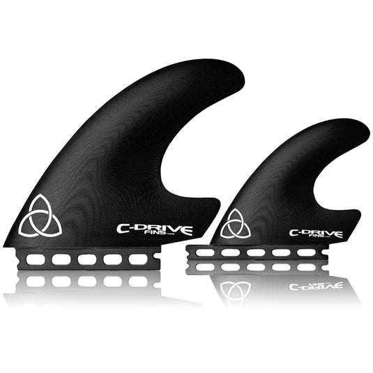 NVS C-Drive Apex Series Futures Compatible Twin + 1 Fin Set - Black