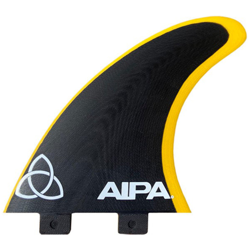 Load image into Gallery viewer, NVS Aipa Ahi Apex Series FCS Compatible Twin Fin Set - Black/Yellow
