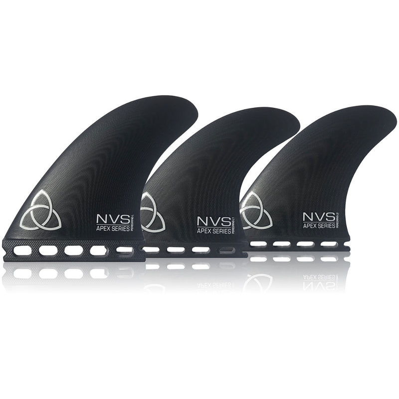 Load image into Gallery viewer, NVS Peregrine Apex Series Futures Compatible Tri Fin Set - Large - Black
