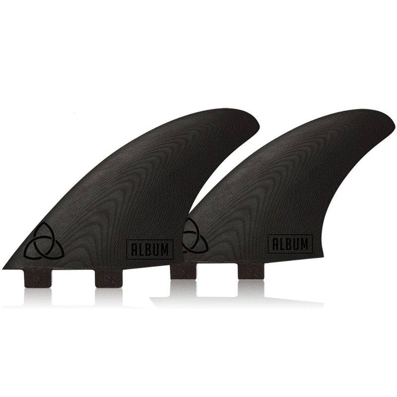 Load image into Gallery viewer, NVS Album Fascination Apex Series FCS Compatible Twin Fin Set - Black
