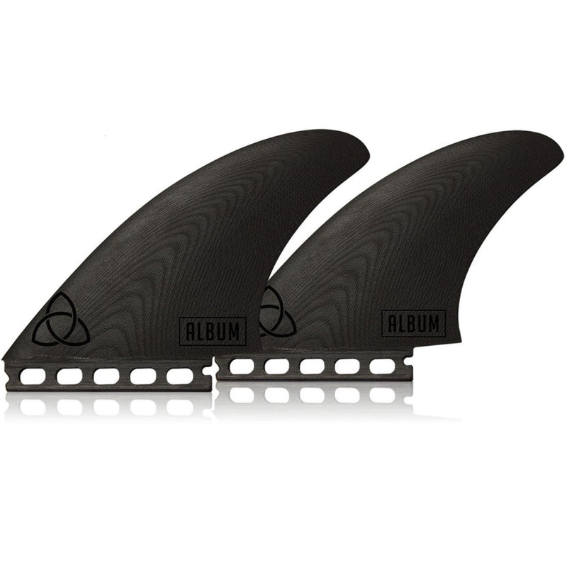 Load image into Gallery viewer, NVS Album Fascination Apex Series Futures Compatible Twin Fin Set - Black
