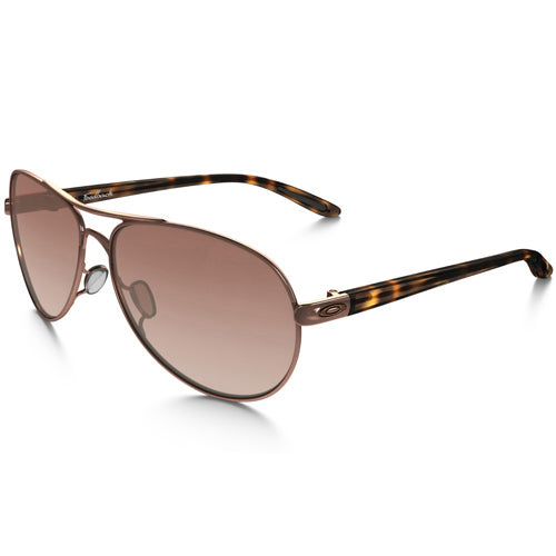 Oakley Women's Feedback Sunglasses - Rose Gold/VR50 Brown Gradient