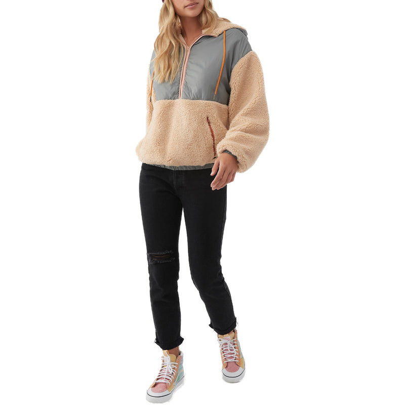 Load image into Gallery viewer, O&#39;Neill Women&#39;s Seren Supersherpa Hooded Half-Zip Pullover Jacket
