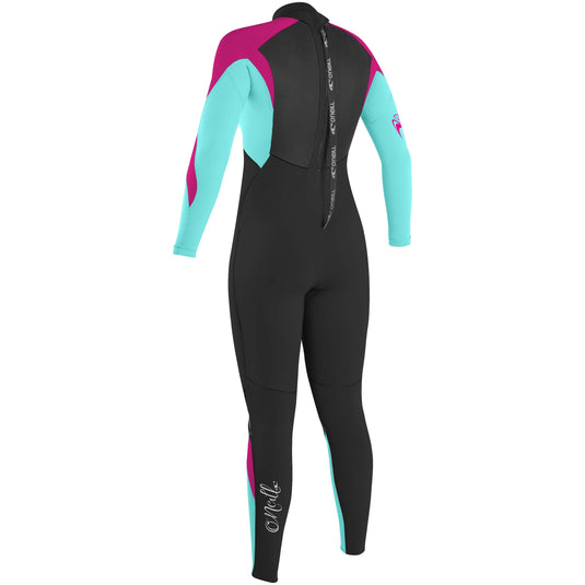O'Neill Youth Girls Epic 4/3 Wetsuit - Black/Seaglass/Berry
