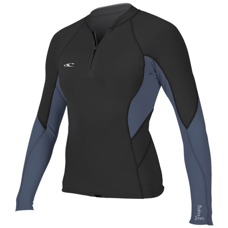Load image into Gallery viewer, O&#39;Neill Wetsuits Women&#39;s Bahia 2mm Chest Zip Jacket - Black/Mist
