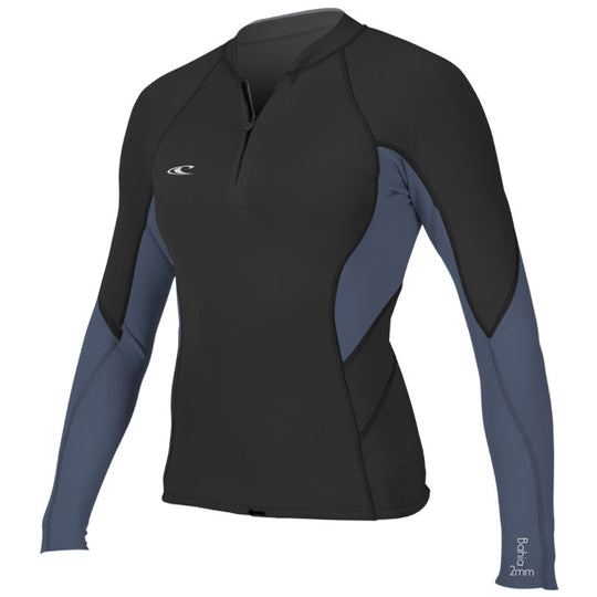 O'Neill Women's Bahia 1mm Chest-Zip Jacket - Black/Mist