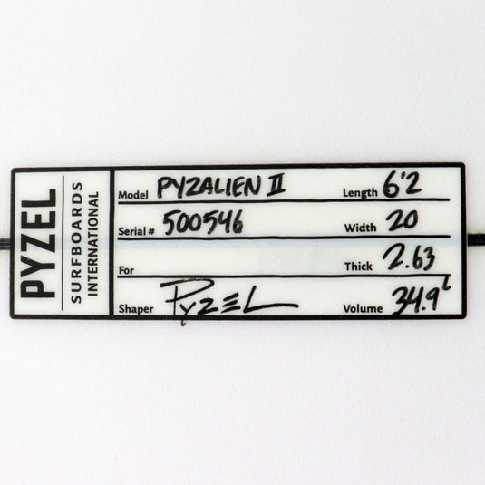 Pyzel Pyzalien II 6'1 x 20 x 2 ⅝ Surfboard