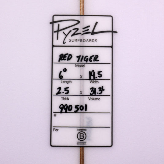 Pyzel Red Tiger 6'0 x 19 ½ x 2 ½ Surfboard – Cleanline Surf