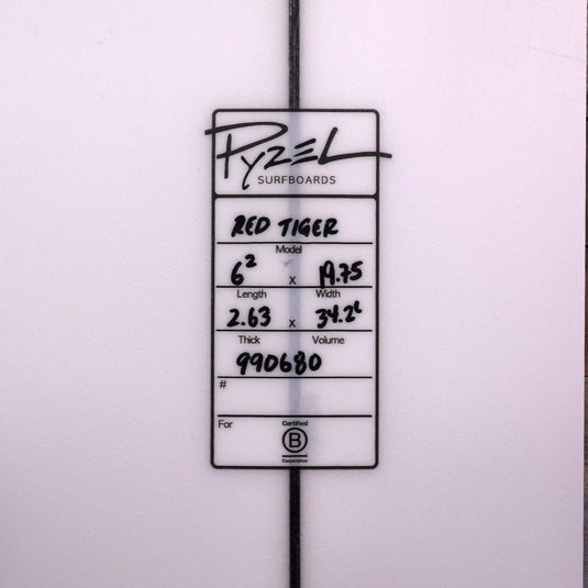 Pyzel Red Tiger 6'2 x 19 ¾ x 2 ⅝ Surfboard