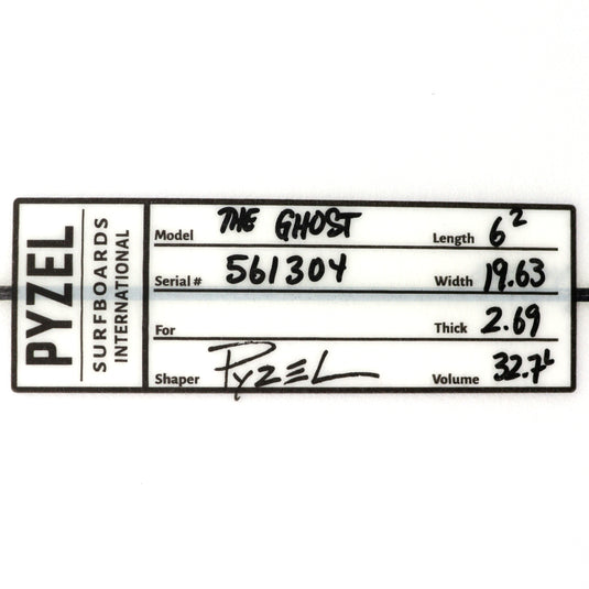 Pyzel Ghost 6'2 x 19 ⅝ x 2 11/16 Surfboard