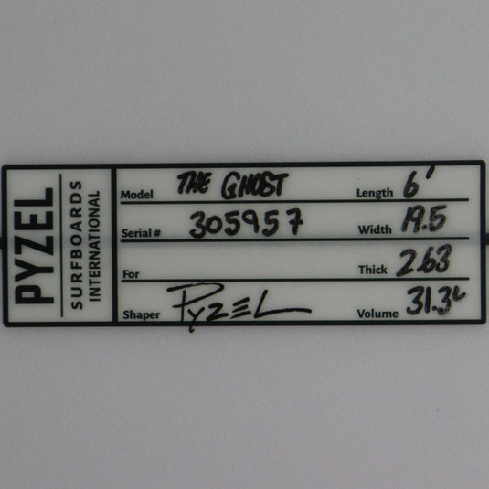 Pyzel Ghost 6'1 x 19 ½ x 2 ⅝ Surfboard