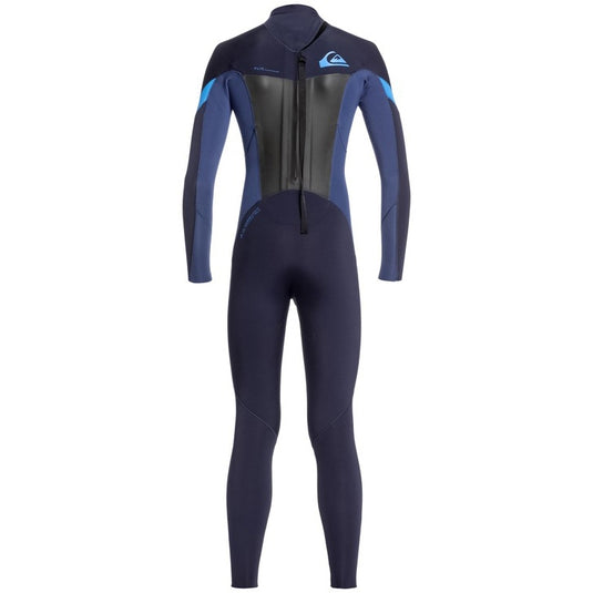 Quiksilver Youth Syncro 3/2 Back Zip Wetsuit - Dark Navy/Iodine Blue