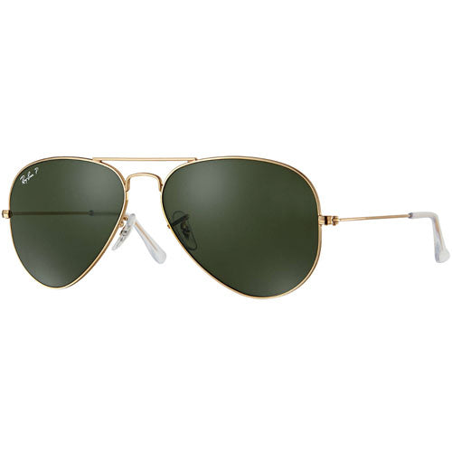 Load image into Gallery viewer, Ray-Ban Aviator Classic Polarized Sunglasses - Gold/Crystal Green
