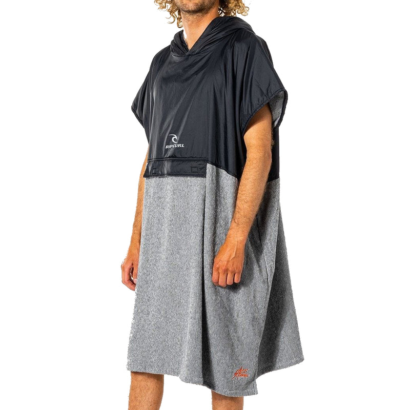 Load image into Gallery viewer, Rip Curl Viral Anti-Series Hooded Towel Changing Poncho - Black/Grey
