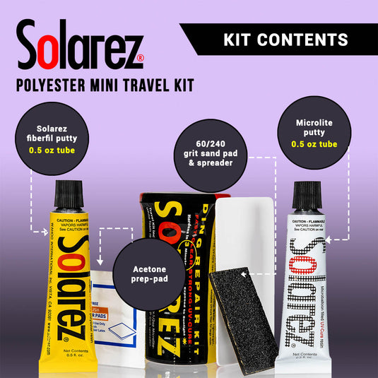 Solarez Polyester Mini Travel Ding Repair Kit