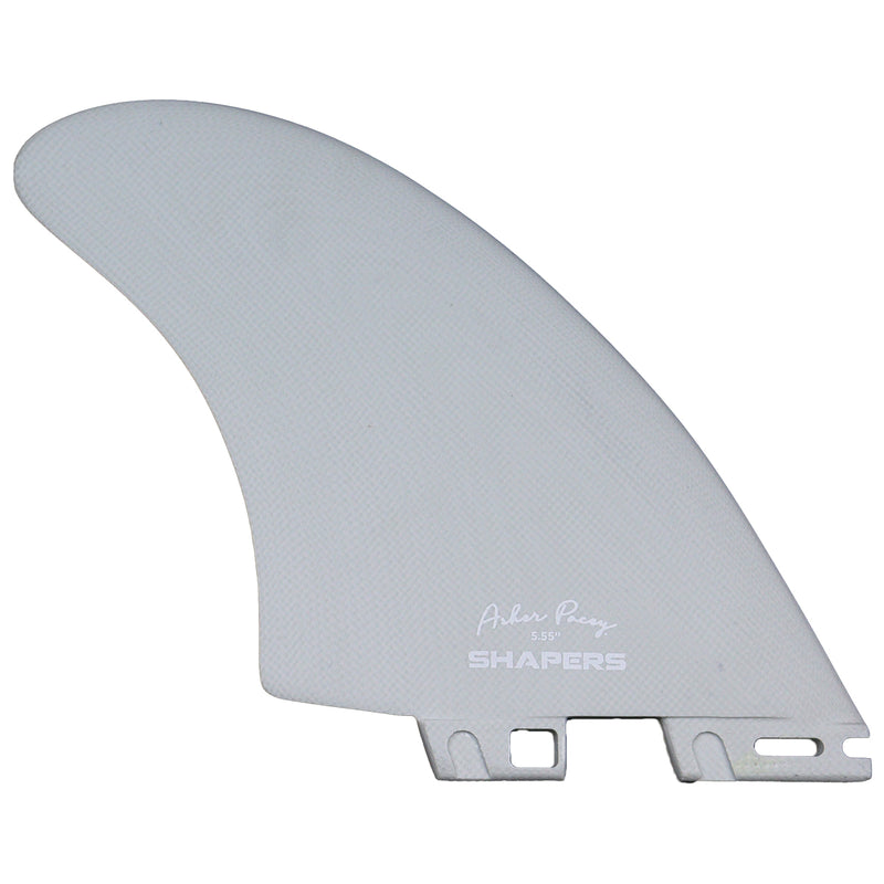 Load image into Gallery viewer, Shapers Asher Pacey FCS II Compatible Twin + 1 Fin Set - 5.55&quot;
