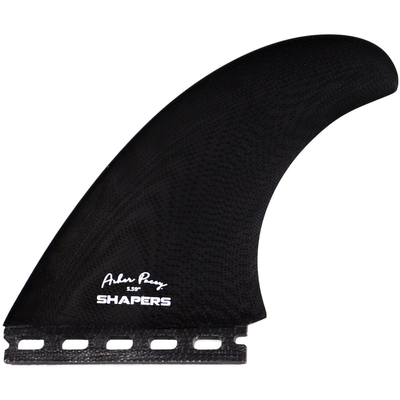 Load image into Gallery viewer, Shapers Asher Pacey Futures Compatible Twin + 1 Fin Set - 5.59&quot;
