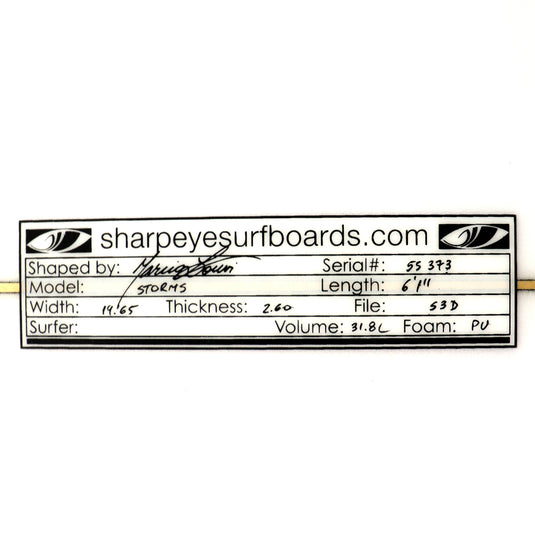 Sharp Eye Storms 6'1 x 19.65 x 2 ⅗ Surfboard