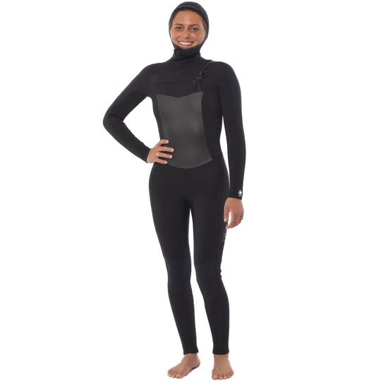 Sisstrevolution Women's 7 Seas 5/4 Hooded Chest-Zip Wetsuit
