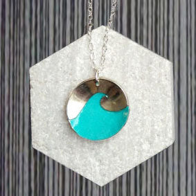 Load image into Gallery viewer, S1W Handmade Textured Wave Necklace - Silver
