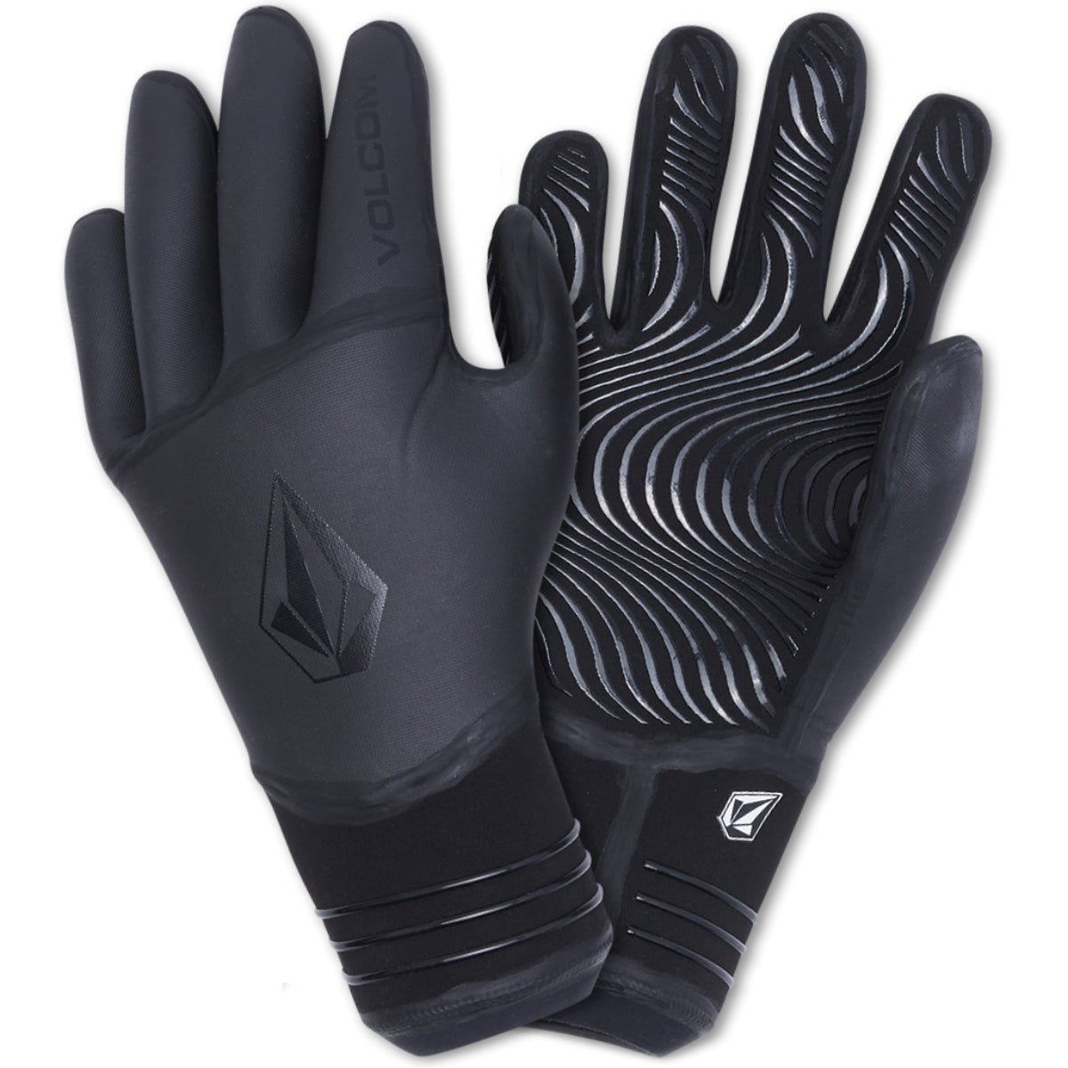 Volcom 3mm 5 Finger Gloves-Black-Medium