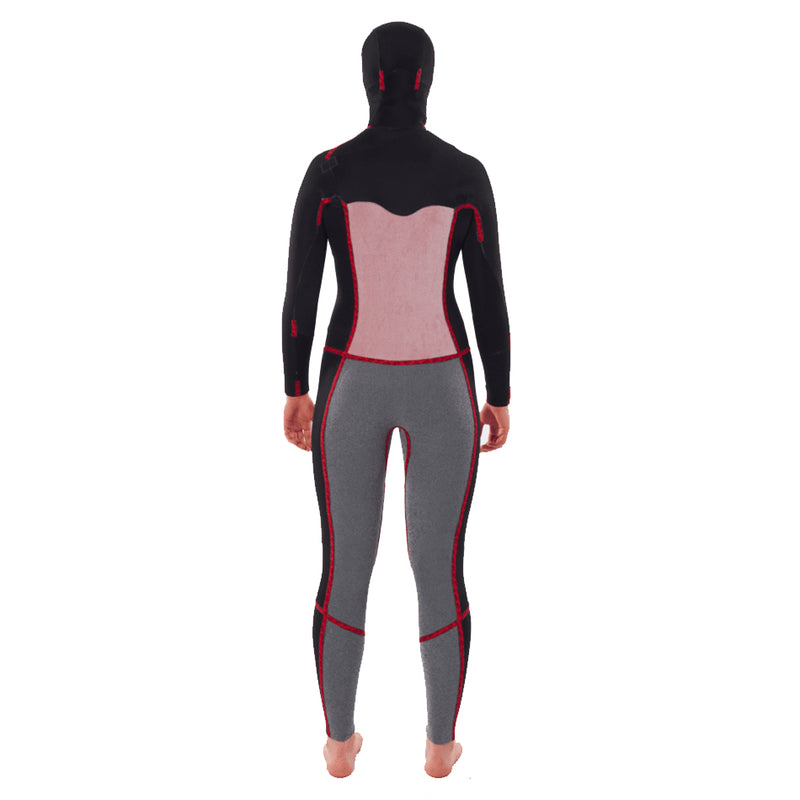 Load image into Gallery viewer, Rip Curl Women&#39;s 5/4 Dawn Patrol Hooded Chest Zip Wetsuit - Lining back
