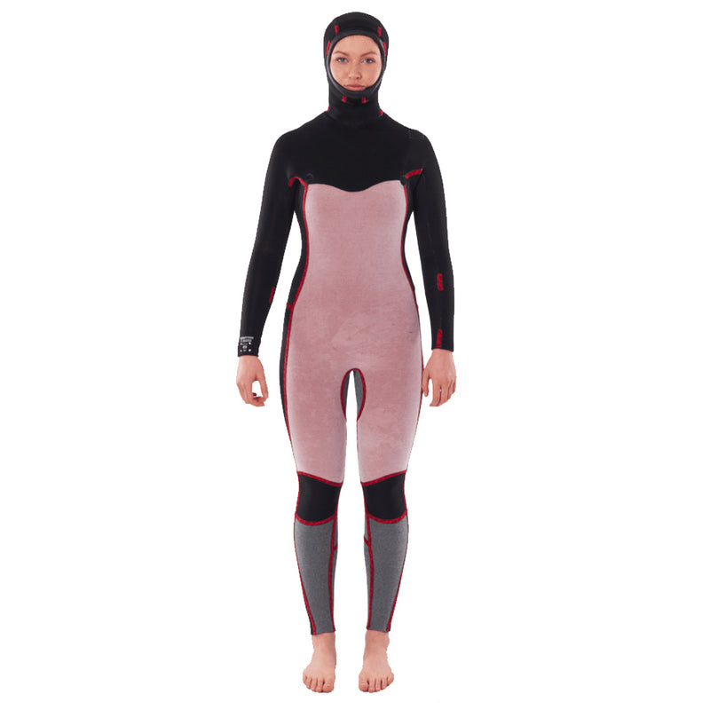 Load image into Gallery viewer, Rip Curl Women&#39;s 5/4 Dawn Patrol Hooded Chest Zip Wetsuit - Lining Front
