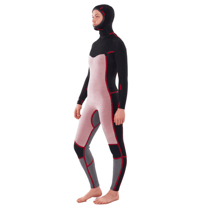 Load image into Gallery viewer, Rip Curl Women&#39;s 5/4 Dawn Patrol Hooded Chest Zip Wetsuit - Lining
