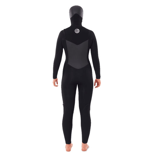 Rip Curl Women's Flashbomb 5/4 Hooded Chest Zip Wetsuit - New - back