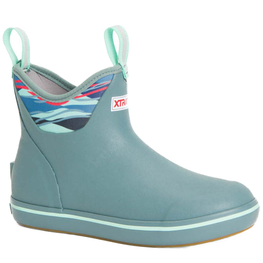 XTRATUF Women's 6" Ankle Deck Boots - Trooper Blue/Beach Glass