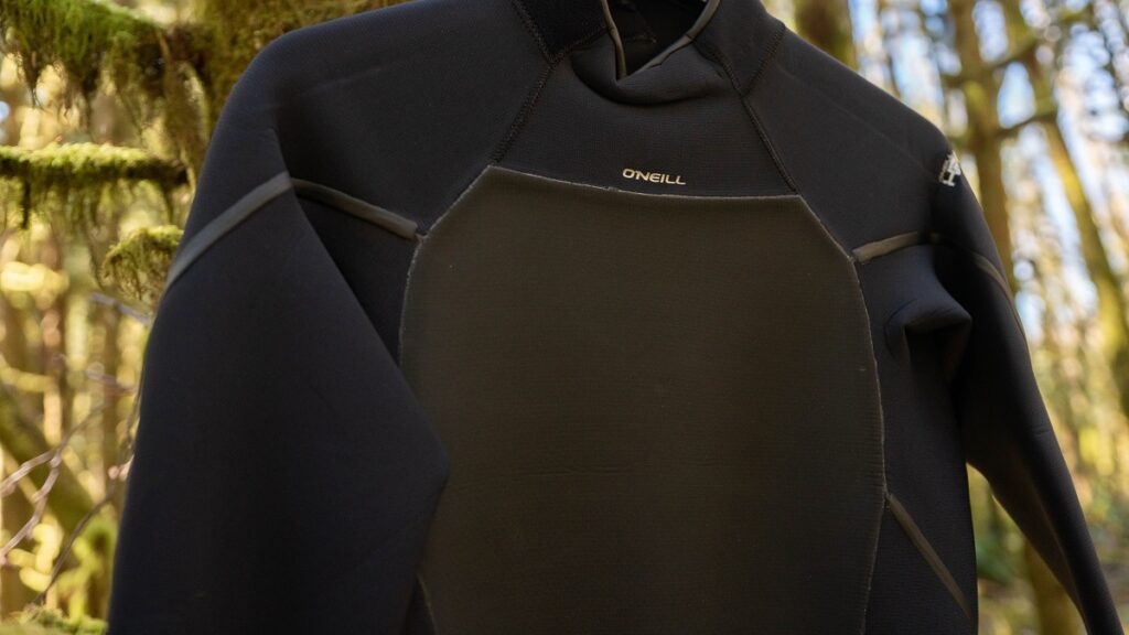 O'Neill Heat wetsuit front smooth skin paneling.