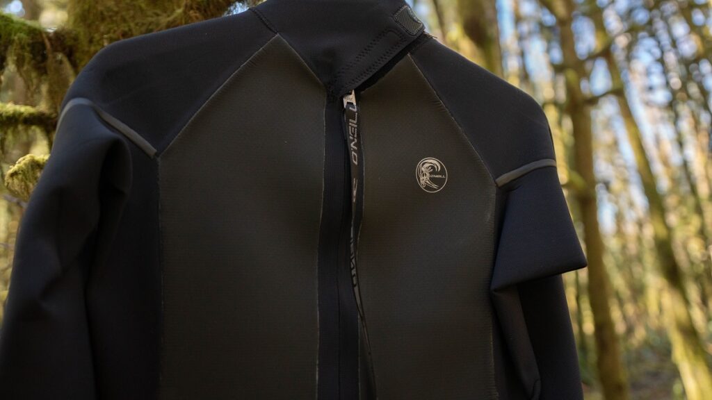 Back Zip entry on the O'Neill Heat Wetsuit